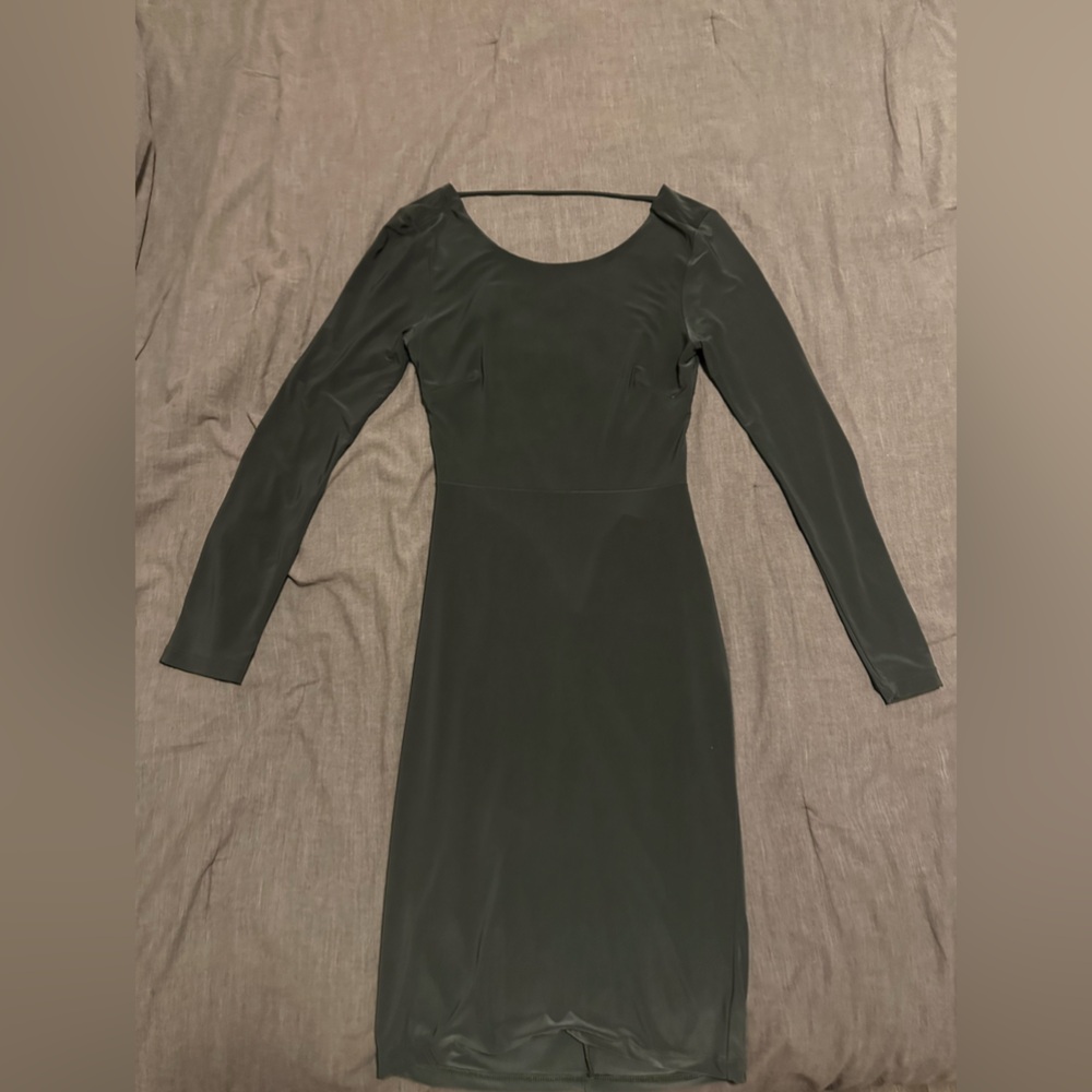 Fashion Nova Charcoal Long Sleeve Dress